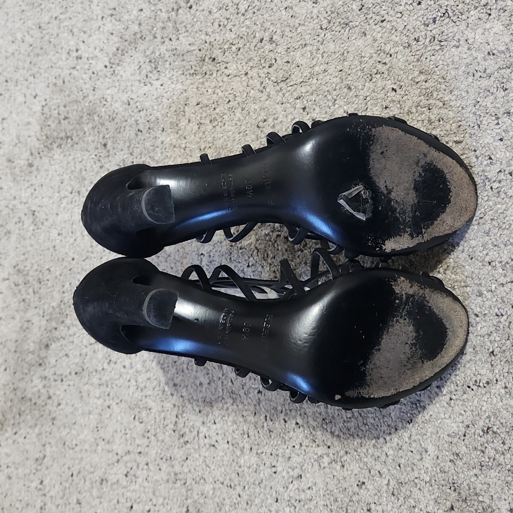 Hermès Moon Sandal Strappy Suede Heel Size 39 1/2 Authentic - Picture 7 of 16